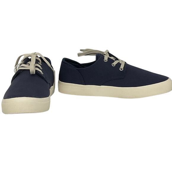 Sun + Stone Men’s Kiva Navy Cotton Canvas Sneakers Size 10 - Picture 2 of 6